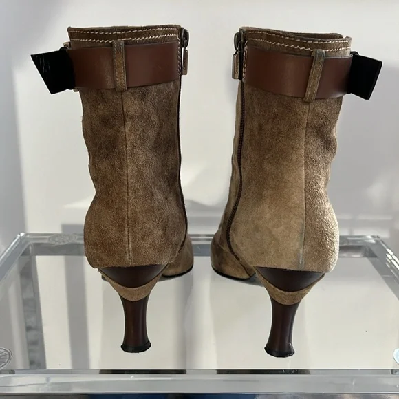 Casadei Camel Beige Suede Boots - Picture 3 of 11
